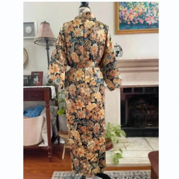 VTG 1980's Inner Most Night Gown Robe Set Floral Satin Silky Romantic Cottagcore - Picture 5 of 16